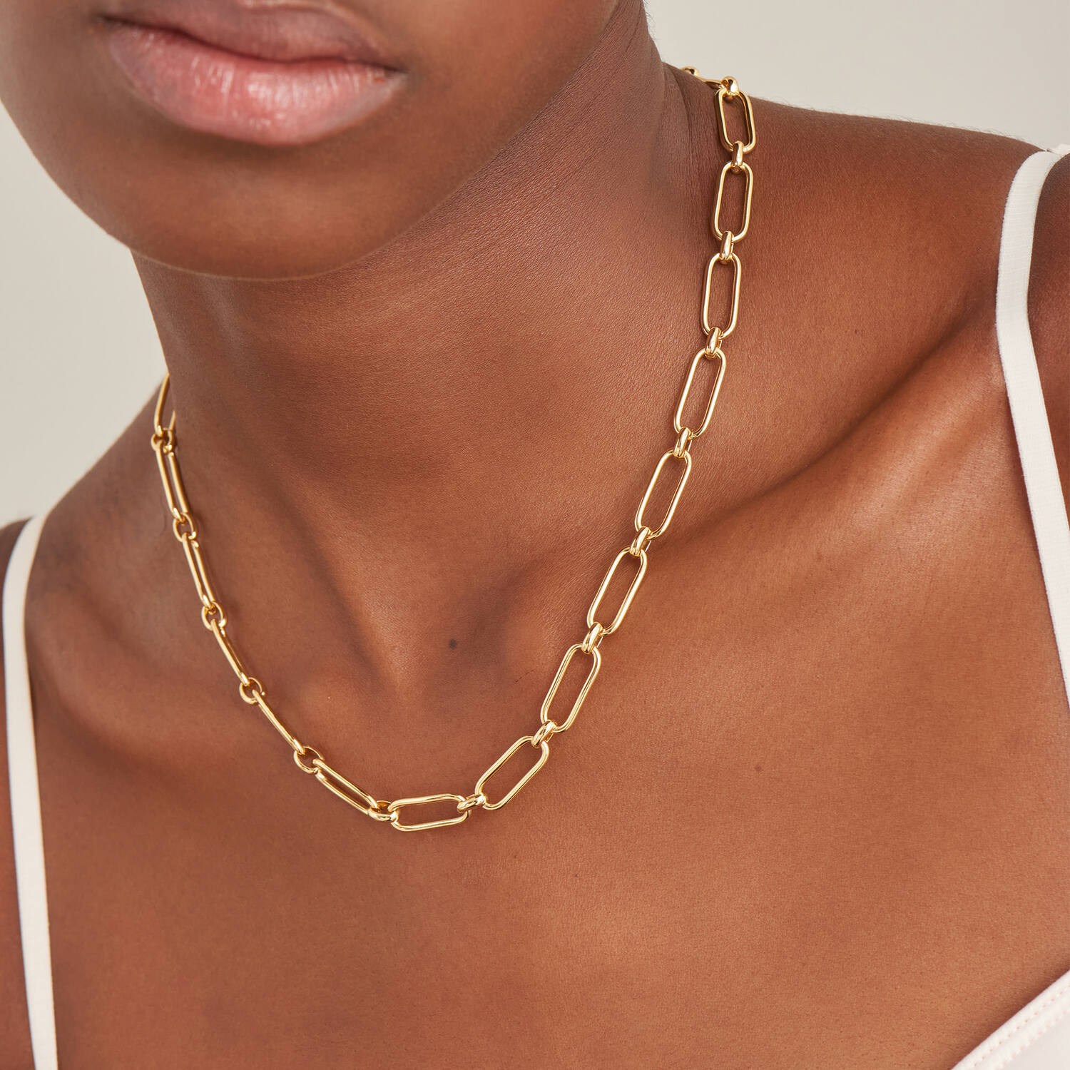  Link Up - Colliers maillons - Argent / GP 14 carats - 46-50 cm